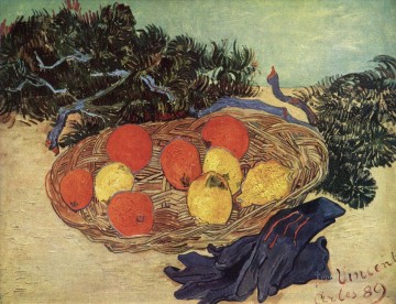 青い手袋をしたオレンジとレモンのある静物画 フィンセント・ファン・ゴッホ Oil Paintings